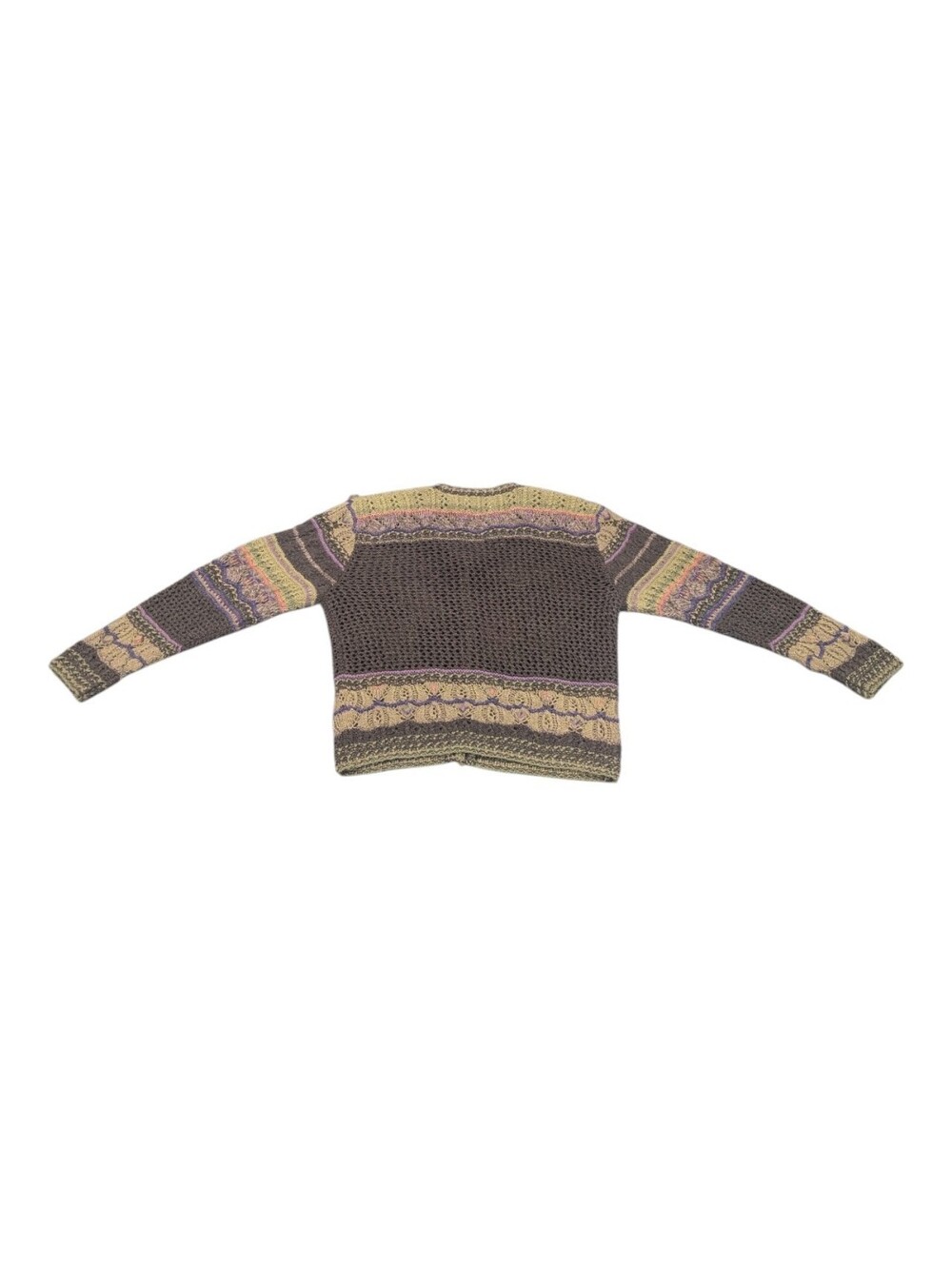 Sigrid Olsen Sport Vintage Fairycore Grannycore Hand Knit Floral Cardigan - Sz L - Picture 6 of 6
